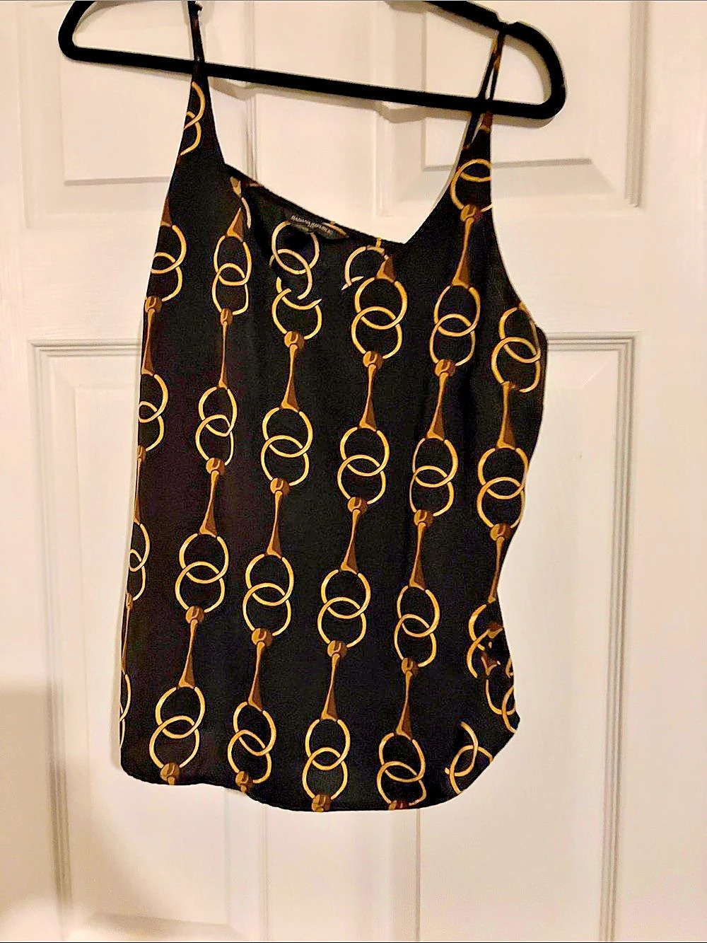 Banana Republic Geometric Tank Top in Black & Gold Size Large Like New